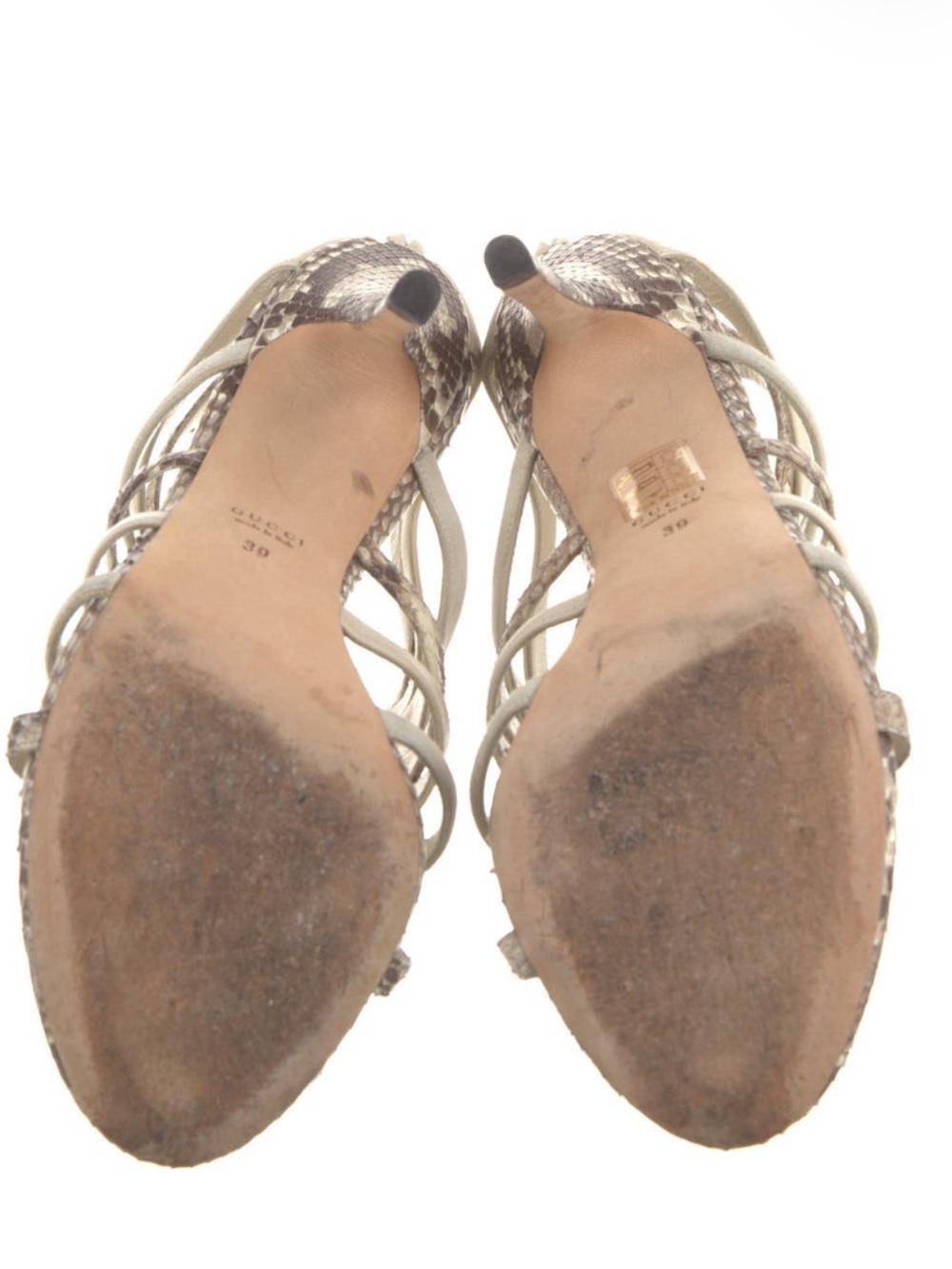 Gucci Cream Python Strappy Sandals - Picture 6 of 6
